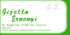 gizella ermenyi business card